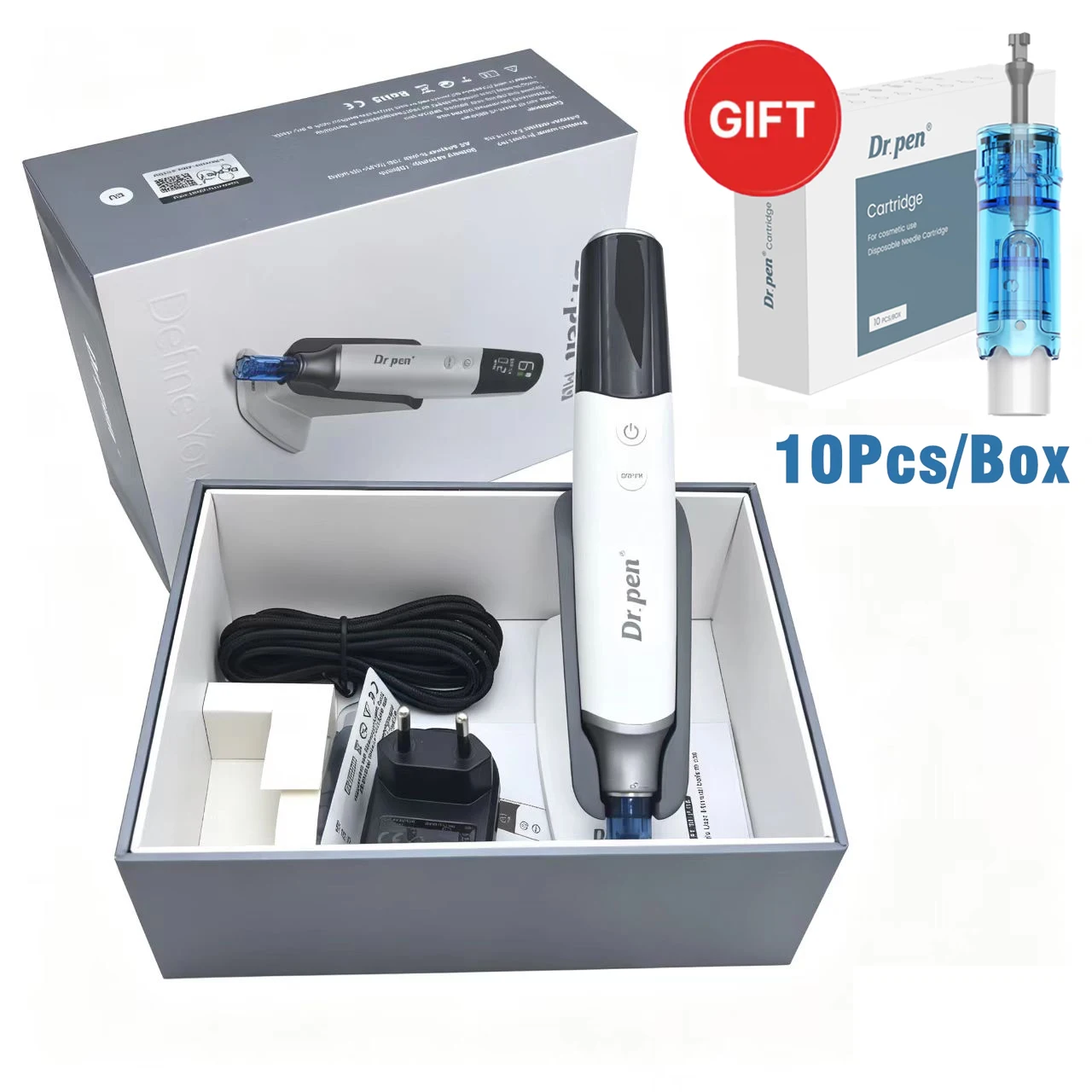 New Arrival Dr.pen M9 intelligent adjustment Microneedling Pen with 2pcs 18pin and 10pcs needles as a gift needles length 0.25mm