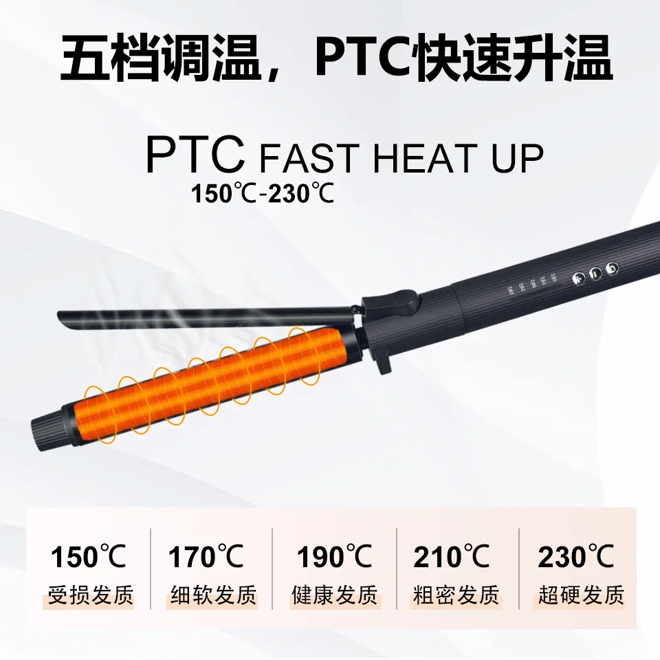 Best Seller Rotating Curling Iron Large Curl Makeup Artist Electric Curling Rod Barbershop Buckle Long-lasting Hold Without Dama