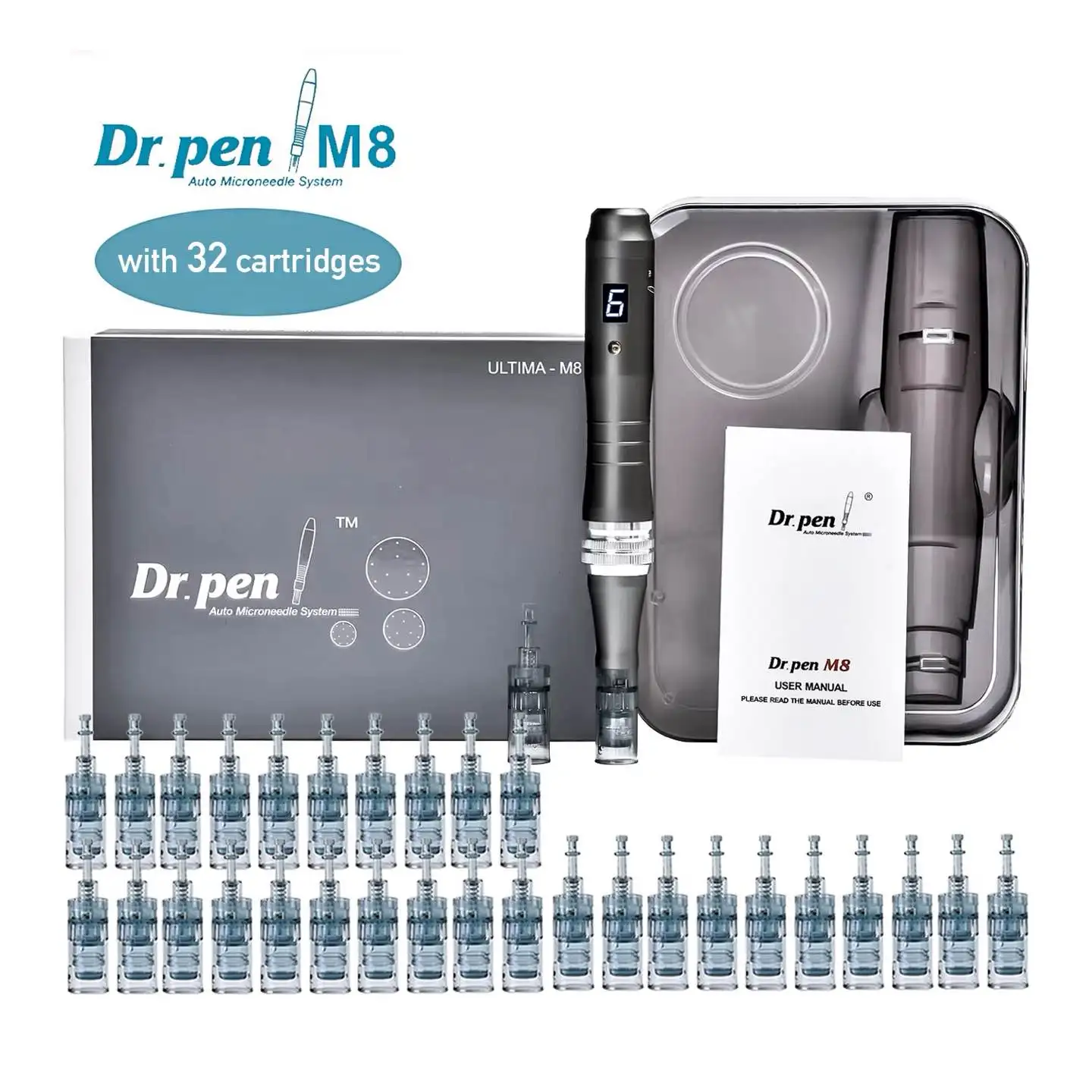 Dr Pen M8 With 32 Cartridges Derma Pen Skin Care Beauty Machine