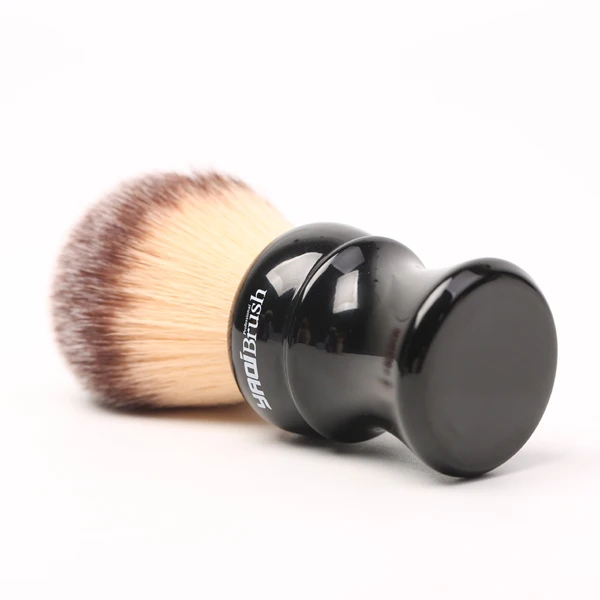 YAQI Ofel 24mm Black Handle Yellow Synthetic Hair Knot Mens Wet Shaving Brush