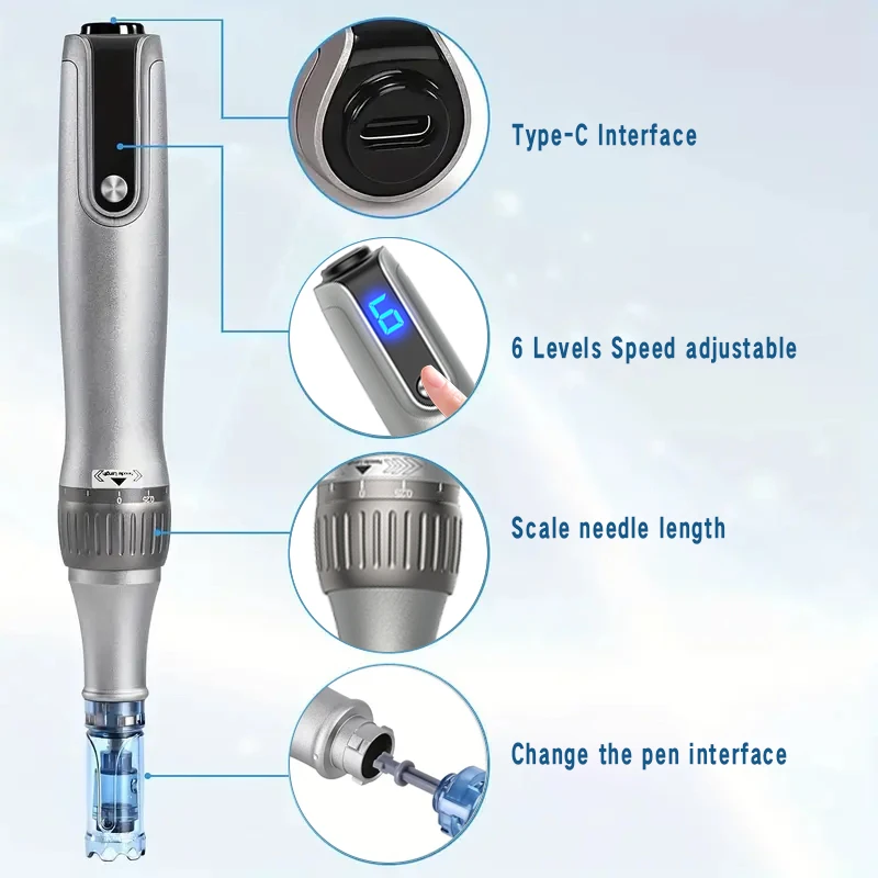Dr Pen M8S New Series. It Is a Brand New Dr Pen, M8S with Nano 2PCS/Length 0.10mm