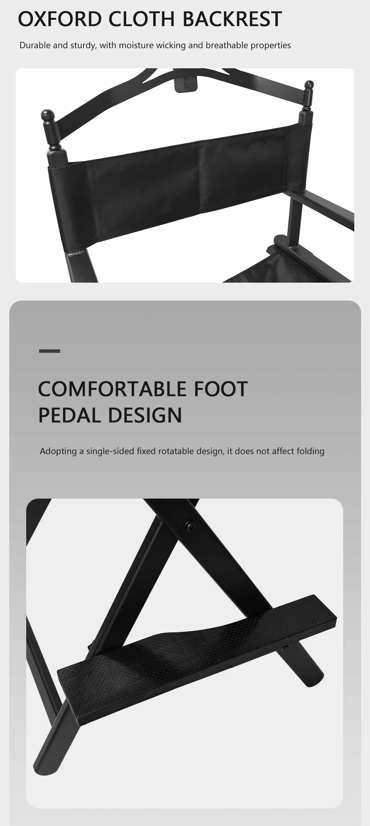 Large Director Aluminum Alloy Chair Computer Leisure Chair Folding Outdoor Canvas Beach Office Cosmetic Chair Outdoor Furniture