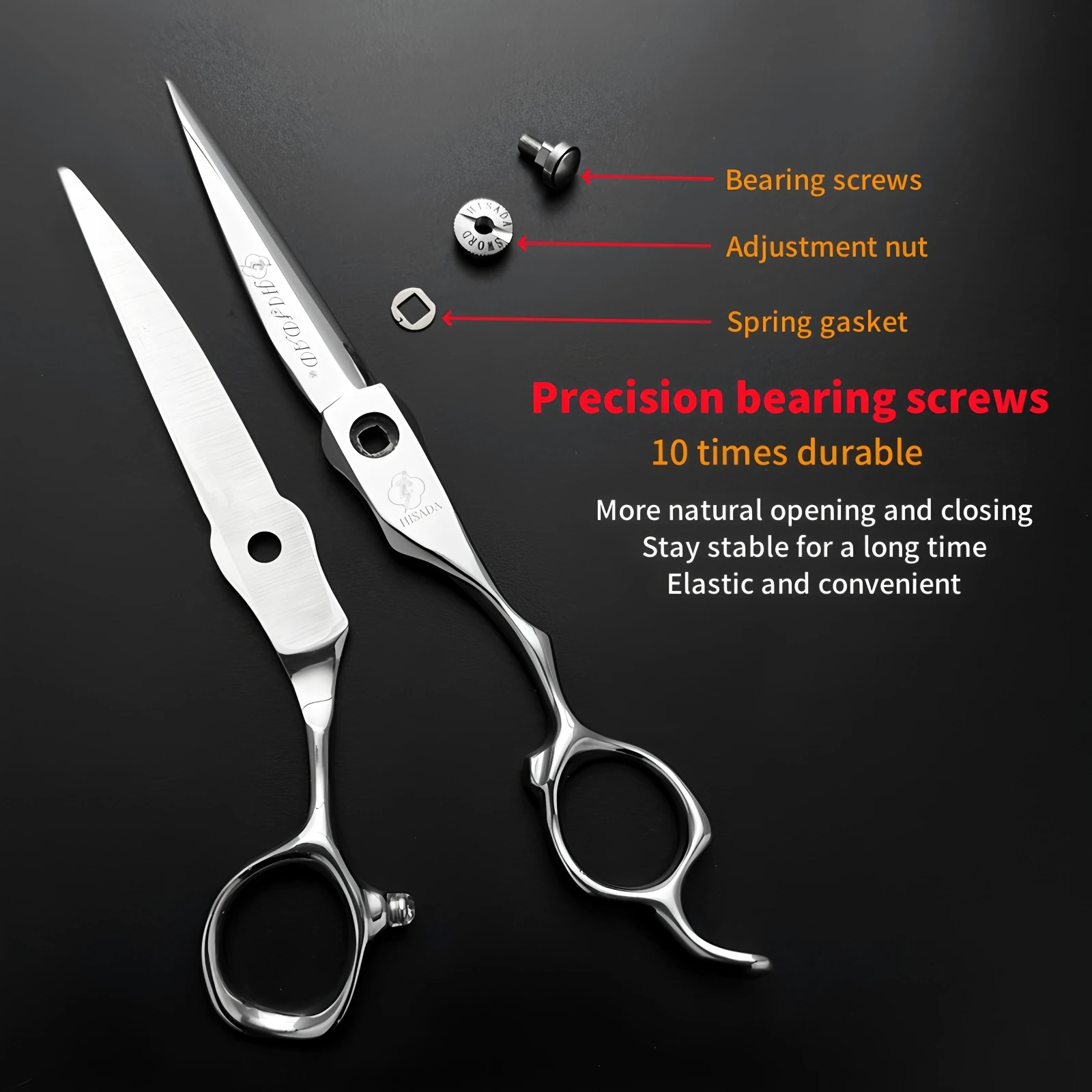 HISADA Hairdressing Scissors 6.2 6.7 7.0 Inch Hair Scissors VG10 Steel High-end Barber Scissors Advanced Hairdressing Scissors