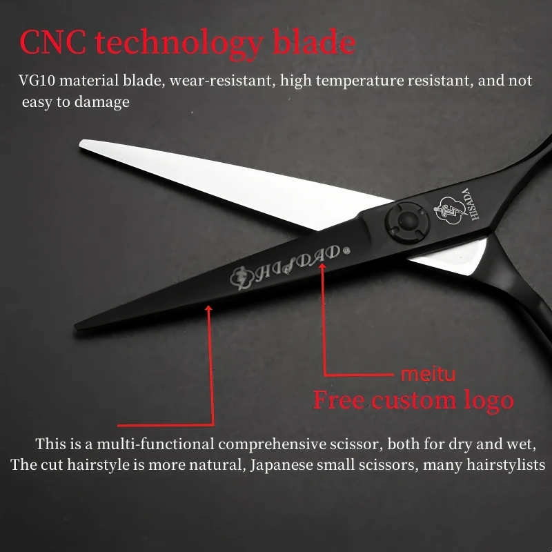 HISADA Hairdressing Scissors 6.2 6.7 7.0 Inch Hair Scissors VG10 Steel High-end Barber Scissors Advanced Hairdressing Scissors