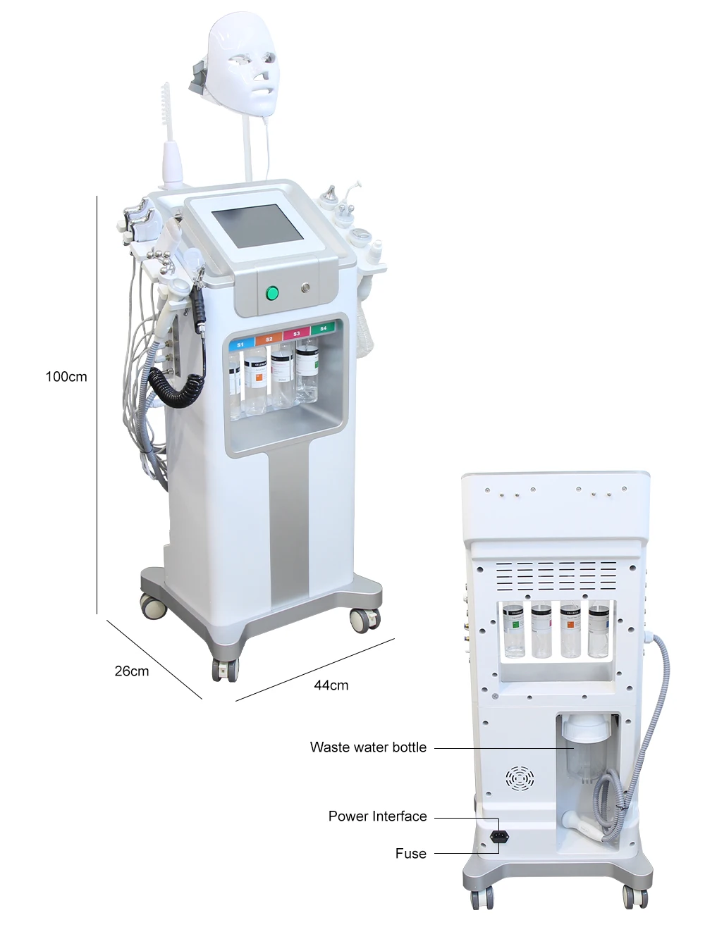 AOKO New 12 IN1 Hydro Dermabrasion Aqua Peeling Ultrasound Facial Care Oxygen Injection Skin Rejuvenation Whiting Beauty Machine
