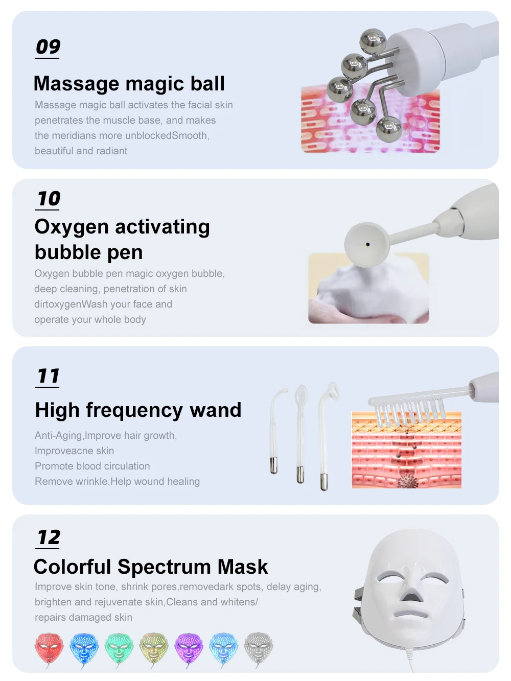 AOKO New 12 IN1 Hydro Dermabrasion Aqua Peeling Ultrasound Facial Care Oxygen Injection Skin Rejuvenation Whiting Beauty Machine