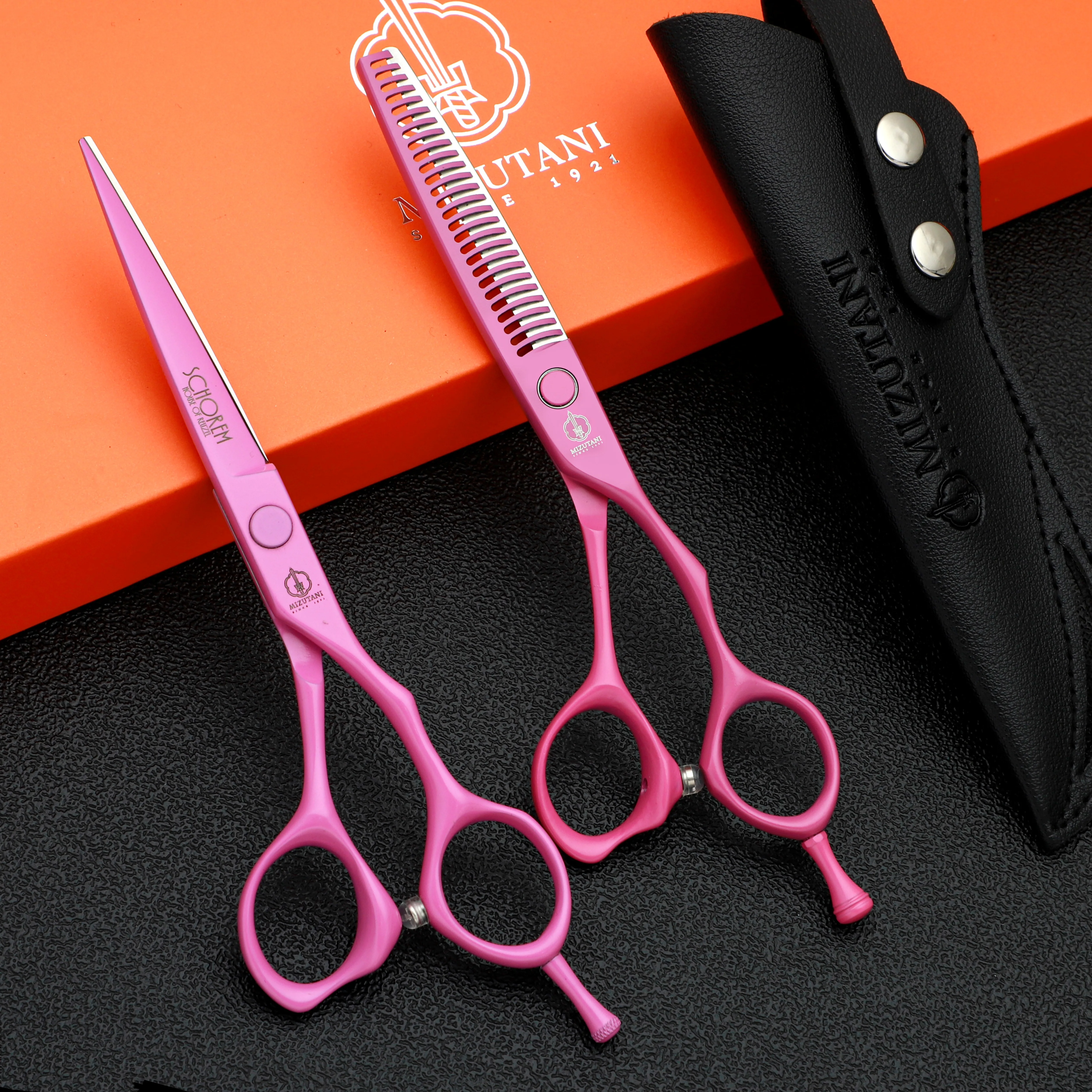 New pink scissors Japanese handmade 5.5/6.0 inch hair scissors VG10 Material Professional hair scissors Hairstylist scissor tool