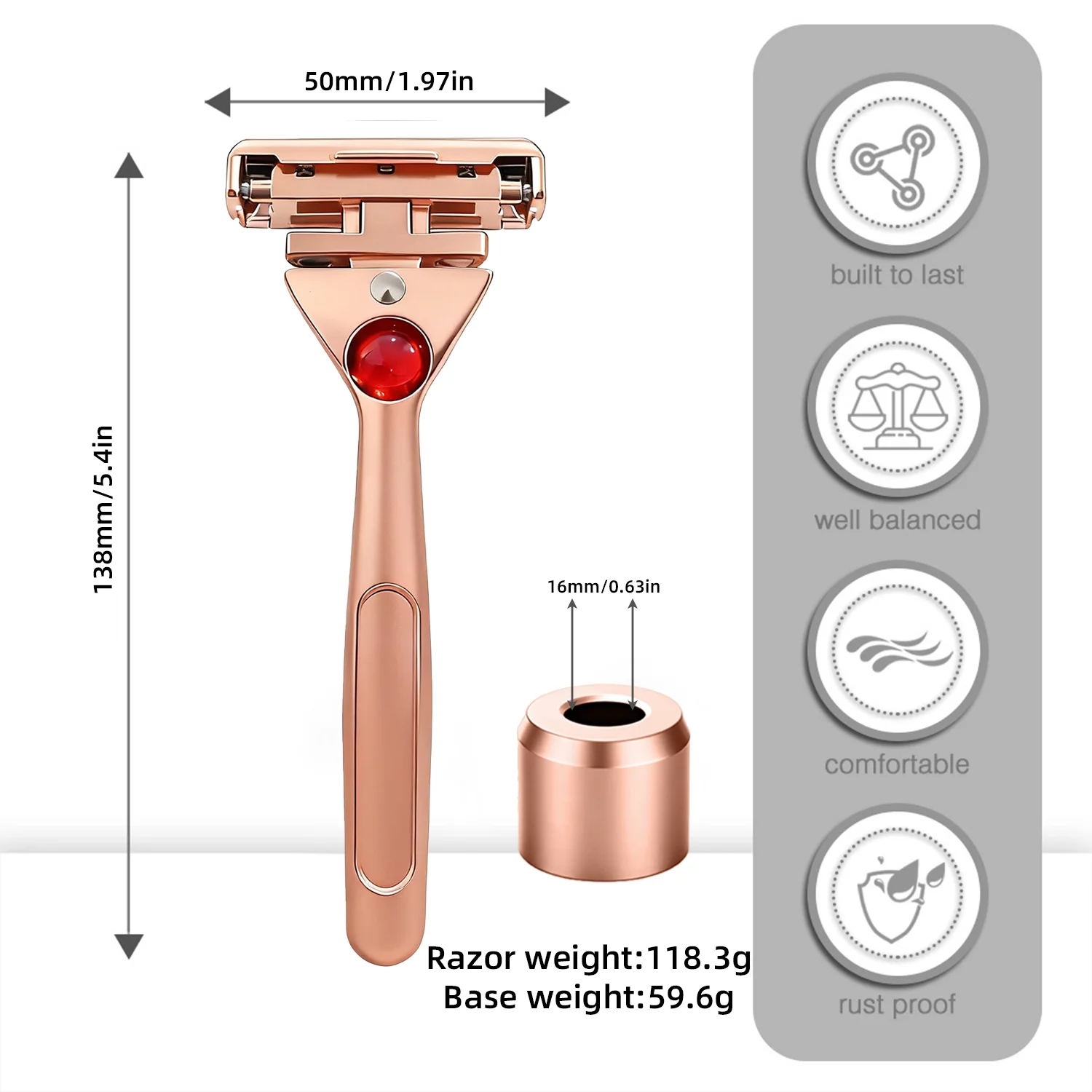 RZACLEA 4-Layer Half-Blade DE Safety Razor | Precision Shave with Magnetic Ease | Luxury Eco-Friendly Razor Gift Set
