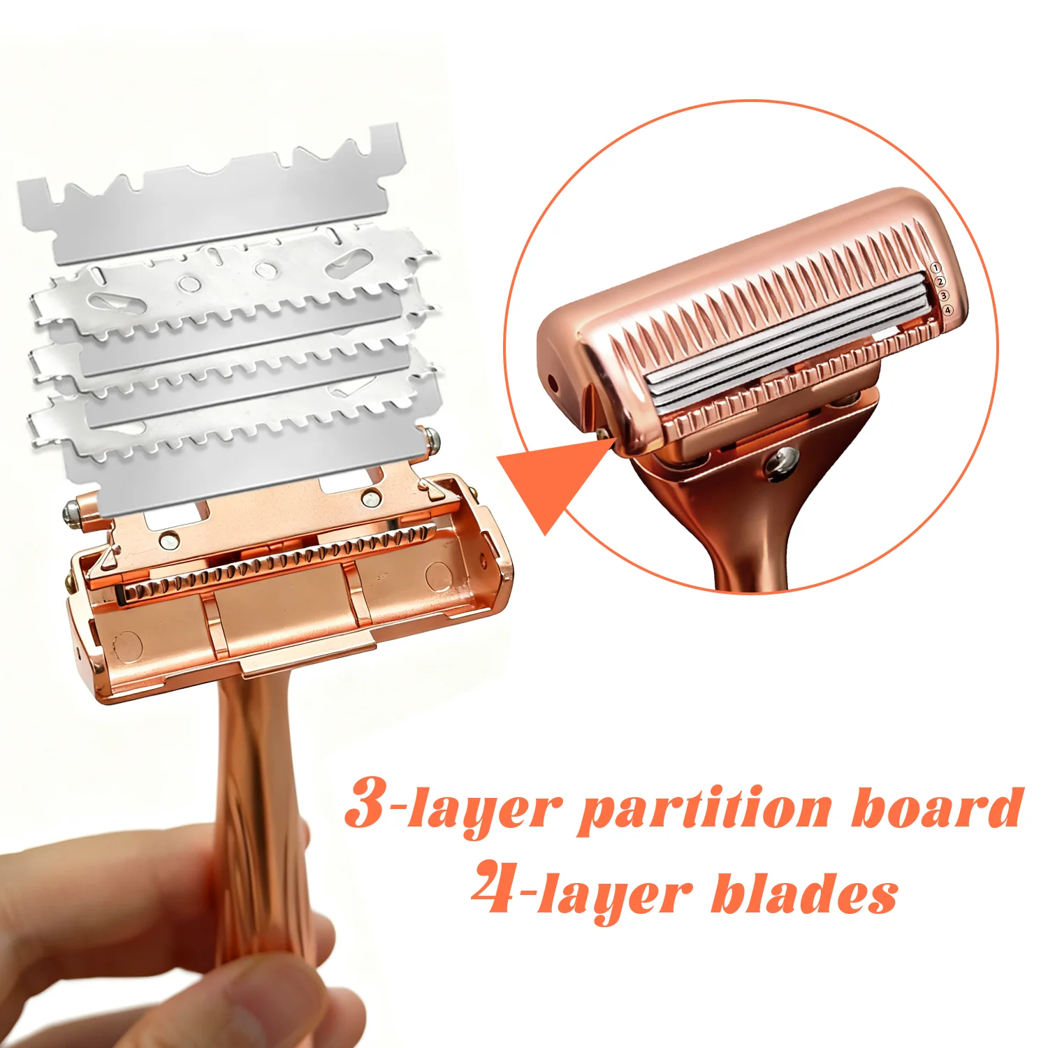 RZACLEA 4-Layer Half-Blade DE Safety Razor | Precision Shave with Magnetic Ease | Luxury Eco-Friendly Razor Gift Set