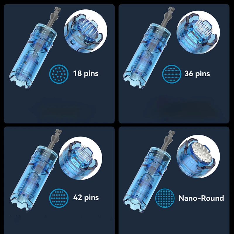 M9 Needle Cartridge Replacement 18 36 42 Pins Nano Round Compatible with Dr Pen M9 Microneedling Pen 10pcs