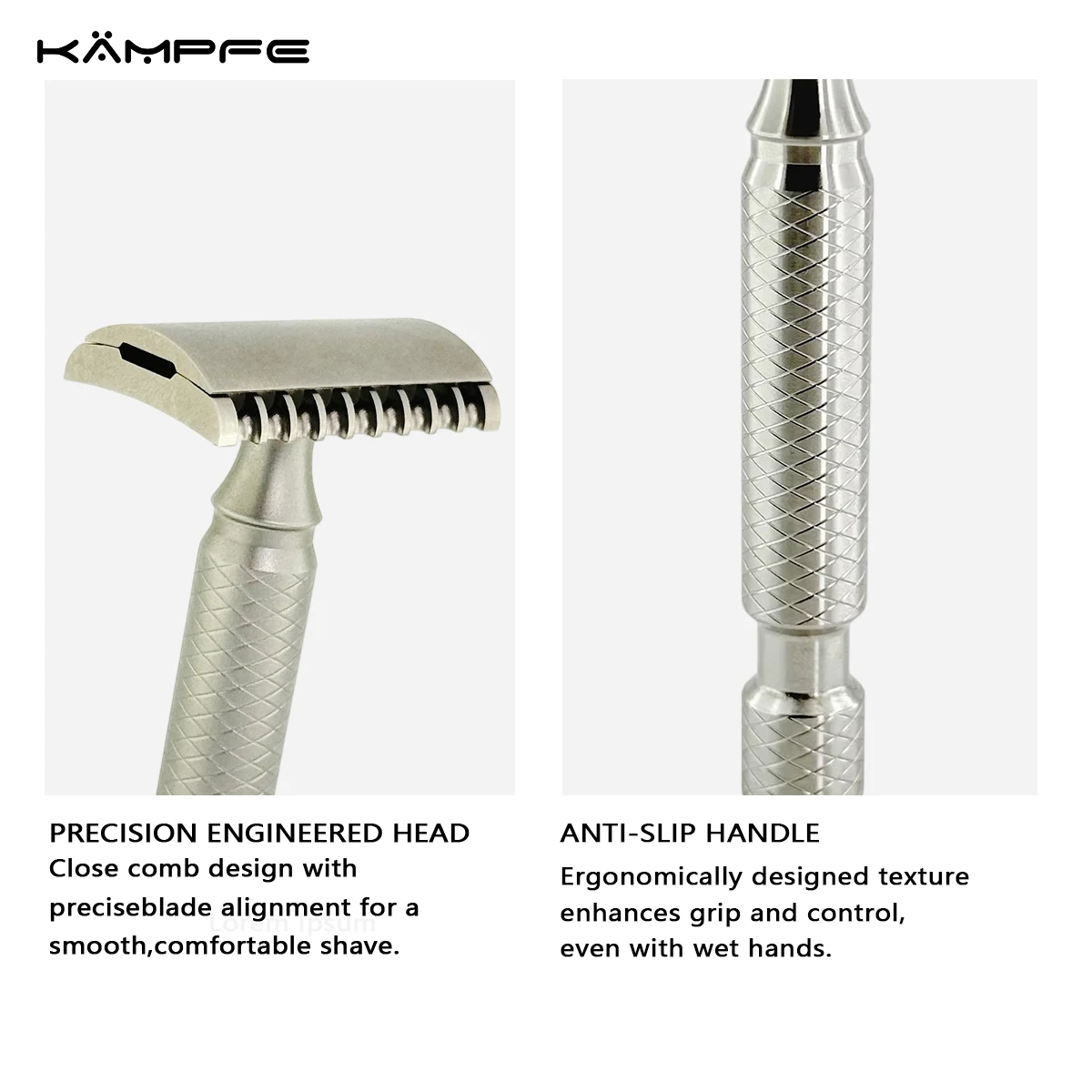KAMPFE Titanium Safety Razor CNC Machined Double Edge DE Razor Mens Shaving Gift Wet Shave Shaver
