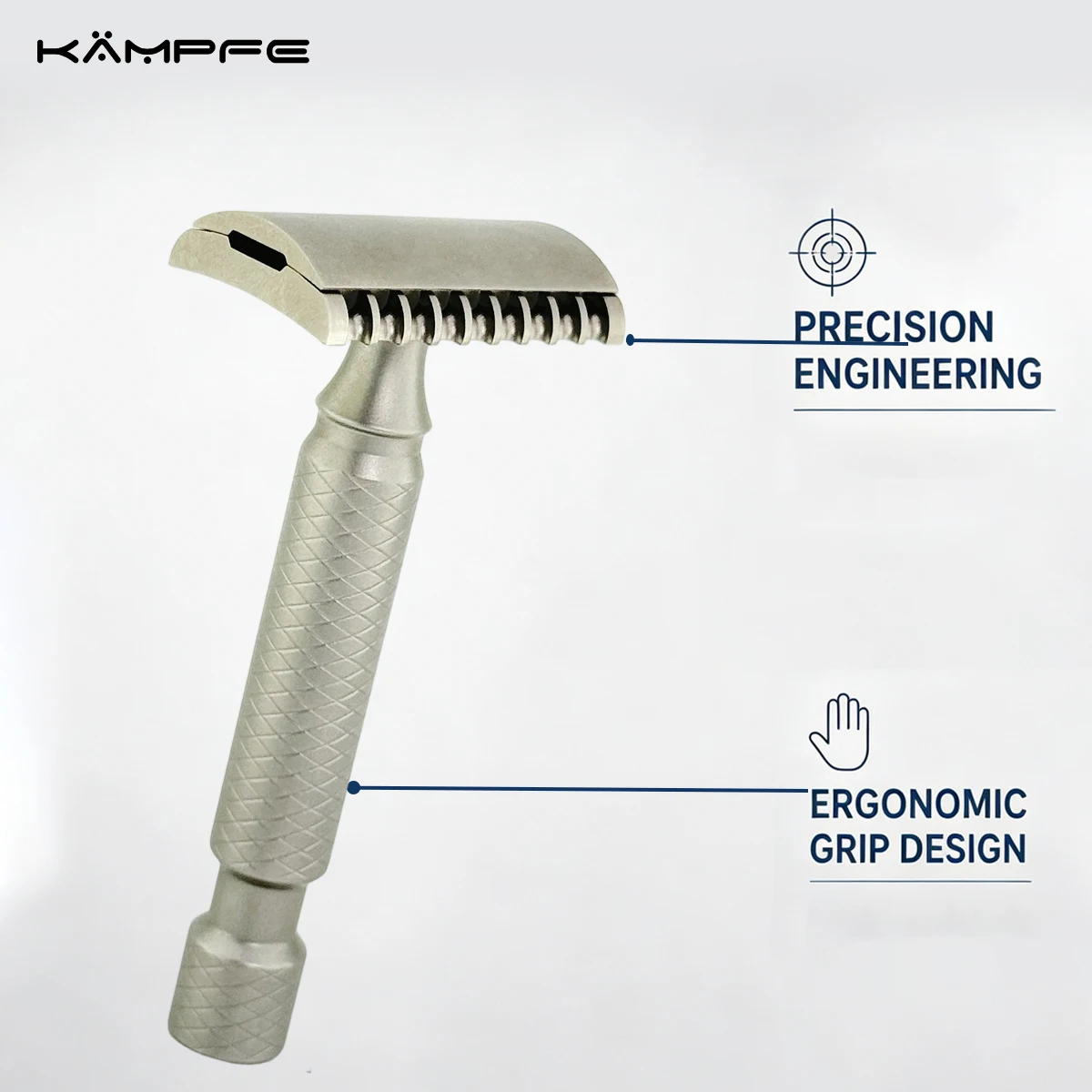 KAMPFE Titanium Safety Razor CNC Machined Double Edge DE Razor Mens Shaving Gift Wet Shave Shaver