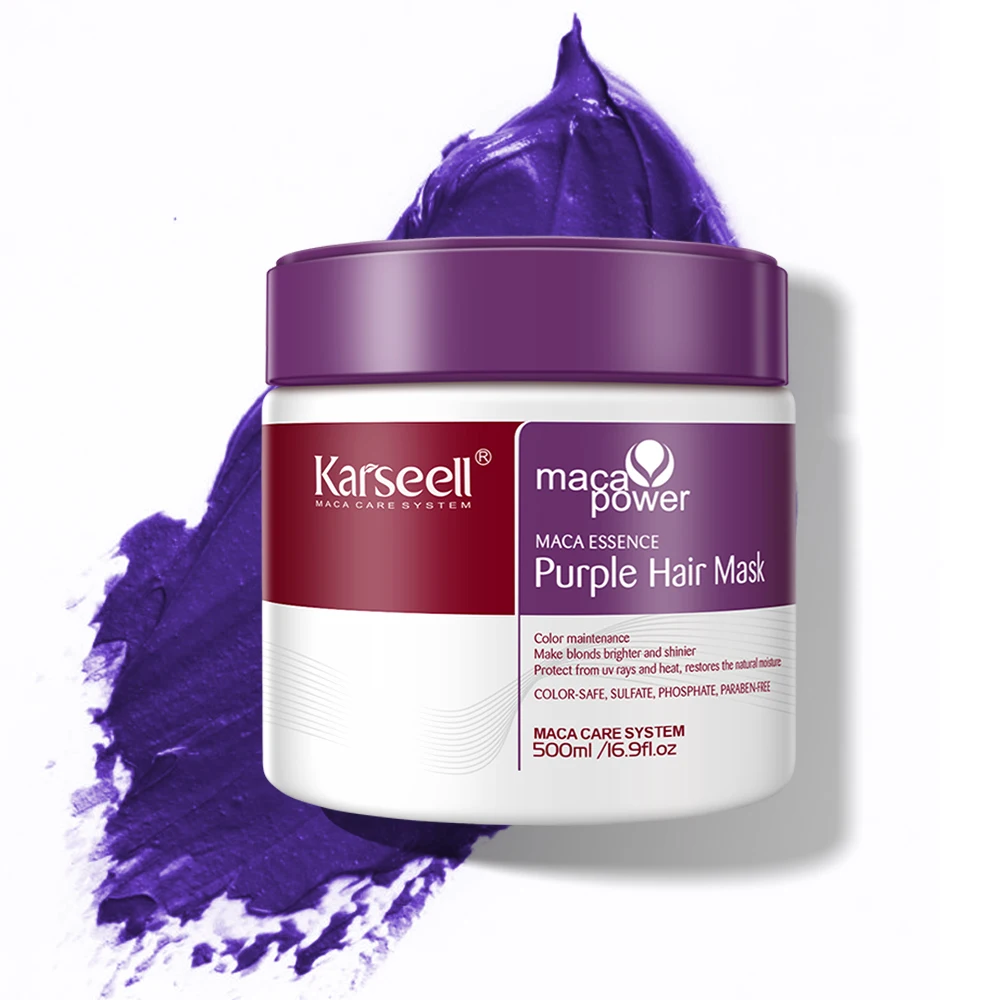 100ml/500ml Karseell Purple Hair Mask Professional Neutralizes Brass  Yellow Tones For Blonde Silver Gray Highlighted Hair