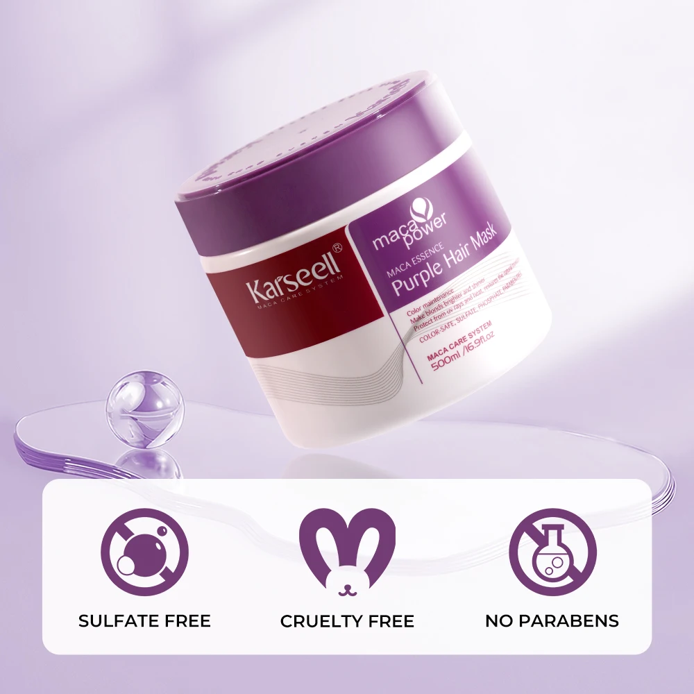 100ml/500ml Karseell Purple Hair Mask Professional Neutralizes Brass  Yellow Tones For Blonde Silver Gray Highlighted Hair