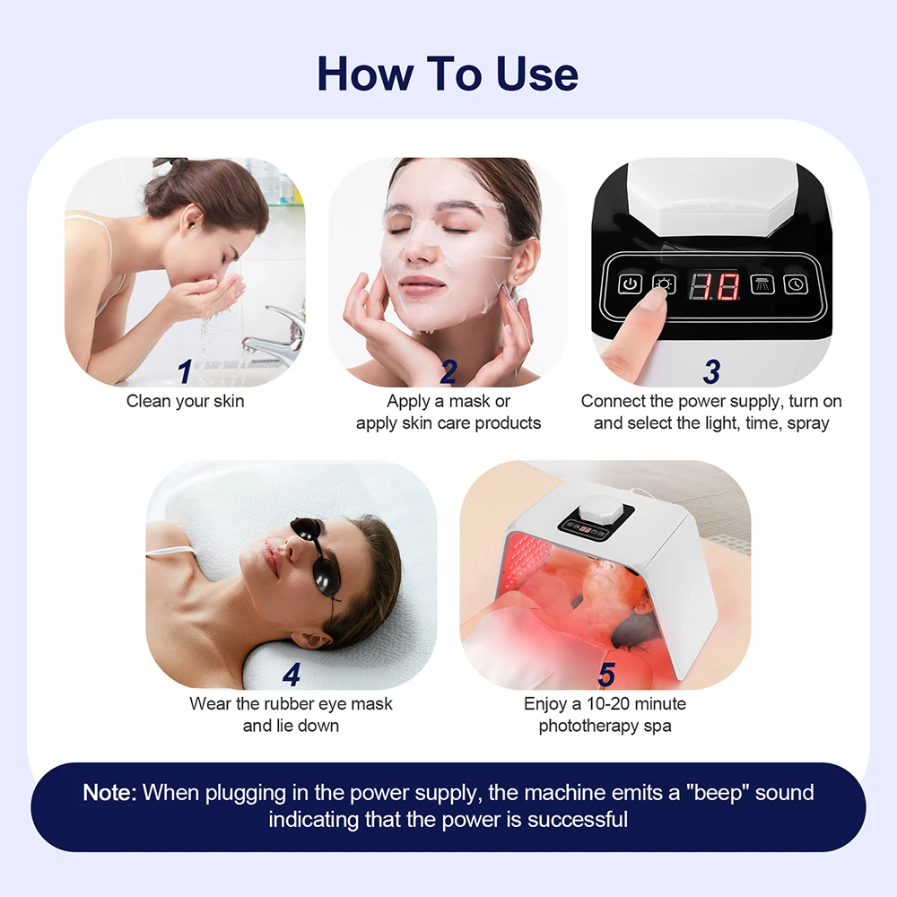 7 Colors LED Photon Machine With Nano Spray Beauty Salon Home Use Face Body LED Mask PDT Machine Skin Hydrating SPA Skin Care