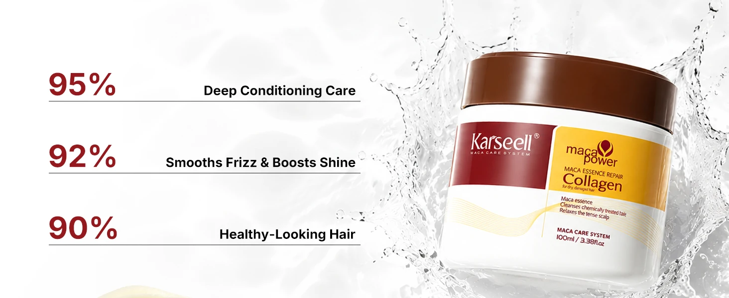 Karseell 100ml Collagen Hair Treatment Deep Repair Conditioning Argan Oil Hair Mask Essence for Dry Damaged Hair All Hair Type
