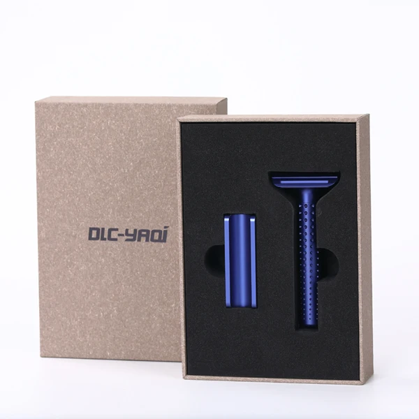 Yaqi Sputnik Dark Blue Color Aluminum Men Safety Razor And Holder