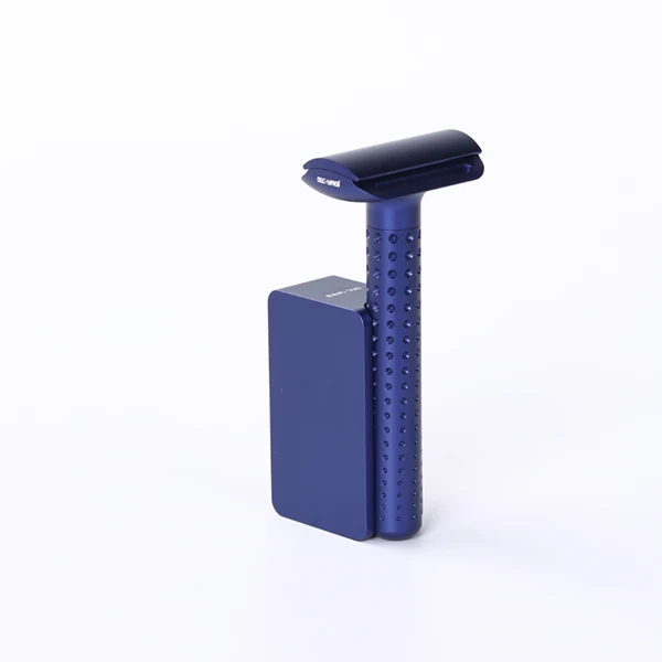 Yaqi Sputnik Dark Blue Color Aluminum Men Safety Razor And Holder