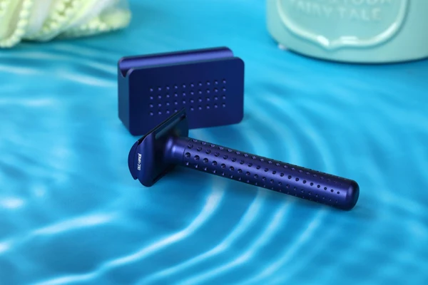 Yaqi Sputnik Dark Blue Color Aluminum Men Safety Razor And Holder