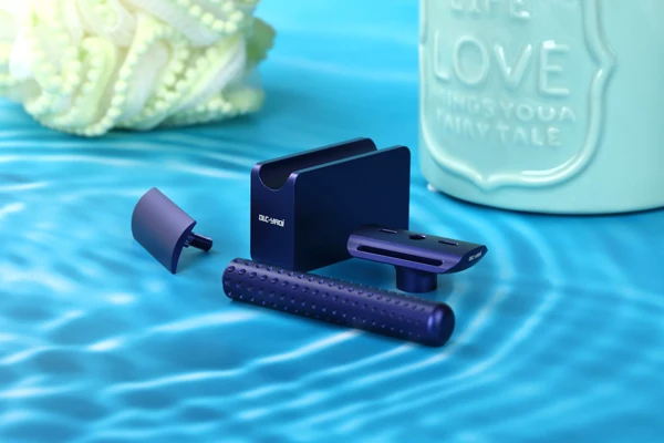 Yaqi Sputnik Dark Blue Color Aluminum Men Safety Razor And Holder