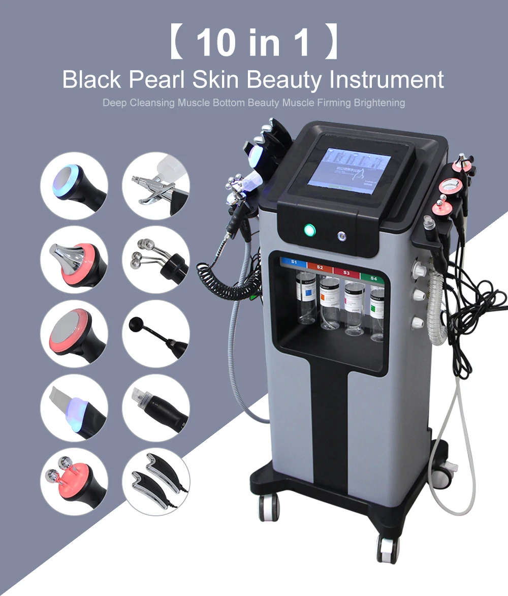 AOKO New10IN 1 Hydro Dermabrasion Aqua Peeling Ultrasound Facial Care Oxygen Injection Skin Rejuvenation Whiting Beauty Machine