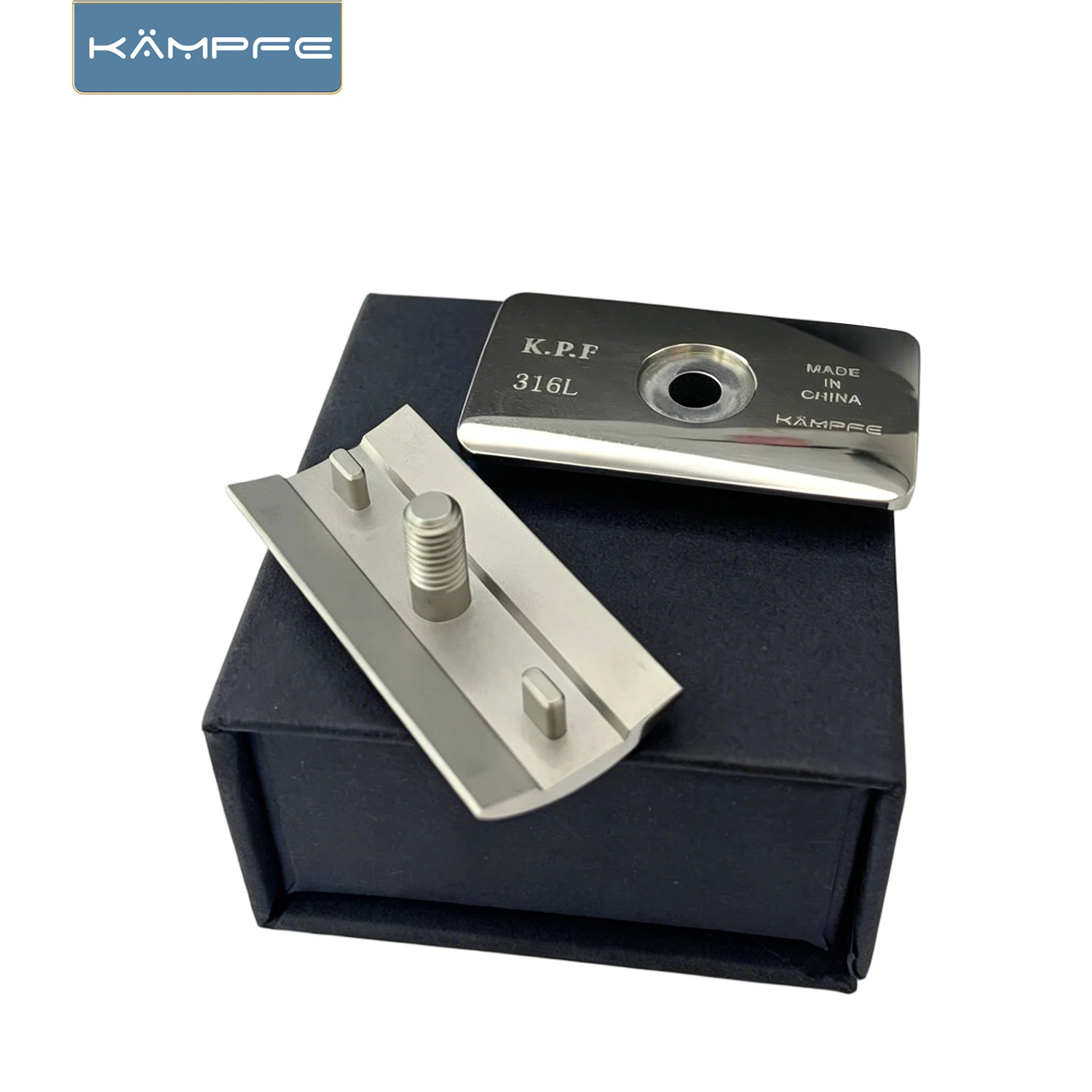 KAMPFE 316L Stainless steel CNC milling Manual safety shaver head polished razor head Gifts for men