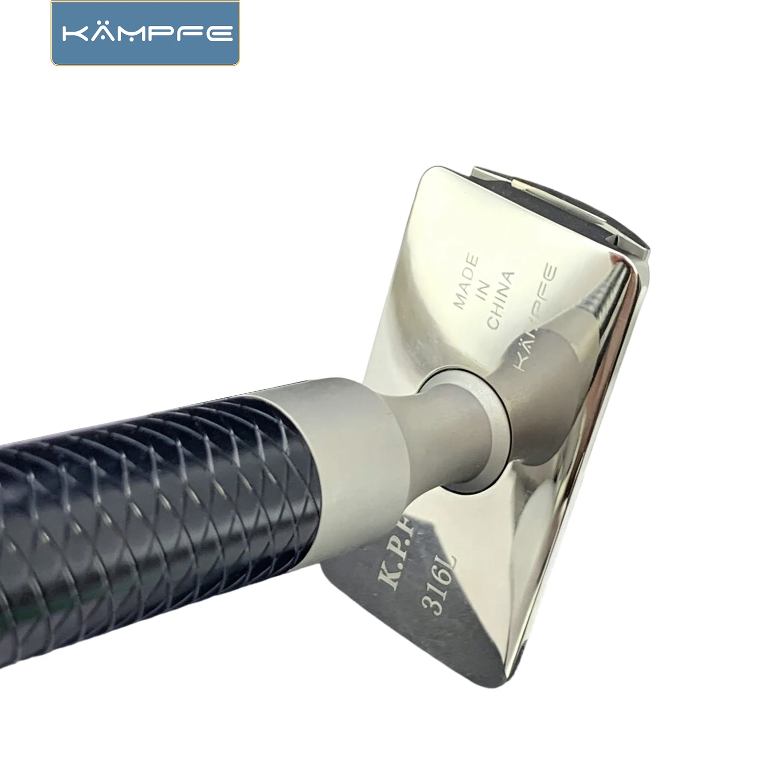 KAMPFE 316L Stainless steel CNC milling Manual safety shaver head polished razor head Gifts for men