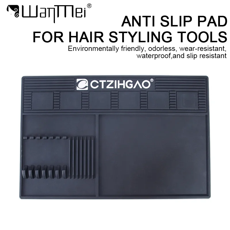 1pc Barbershop Storage Pad Heat Resistant Magnetic Barber Tray Silicone Organizer with Scissors Clipper Storage Slot for Salon