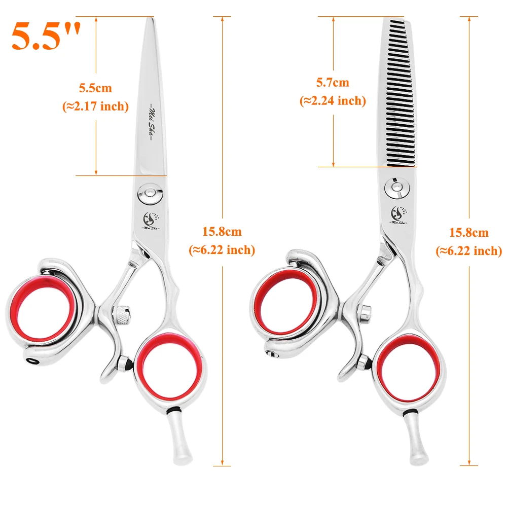 360 Degree Hair Scissors Set Japan Steel 5.5" 6.0" Salon Barber Cutting Thinning Shears Hairdressing Scissor High Quality A0118A