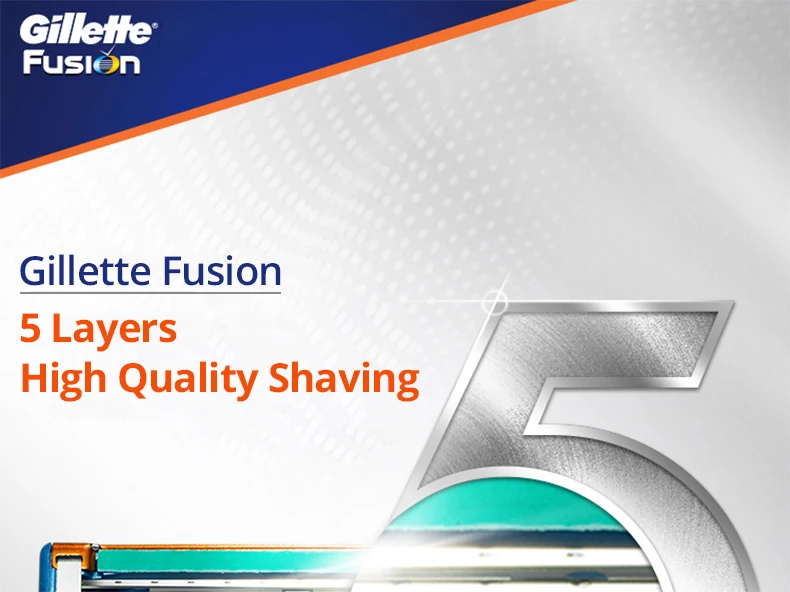 Gillette Fusion Razor for Men Face Hair Beard Shaving Machine Manual Safety Shaver Replacement Head Cassettes 5 Layer Blades
