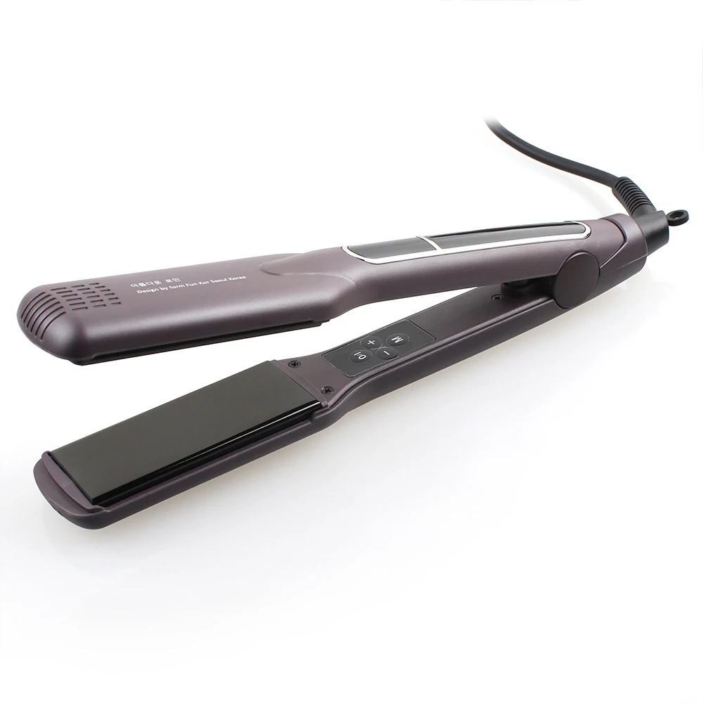 Korean Hair Straightener Keratin Treatment Floating Wide Plate Ceramic Flat Iron Dual Voltage Hair Curling Iron Salon Styler