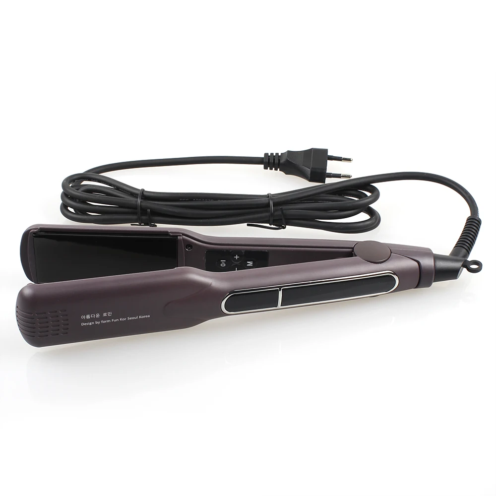 Korean Hair Straightener Keratin Treatment Floating Wide Plate Ceramic Flat Iron Dual Voltage Hair Curling Iron Salon Styler