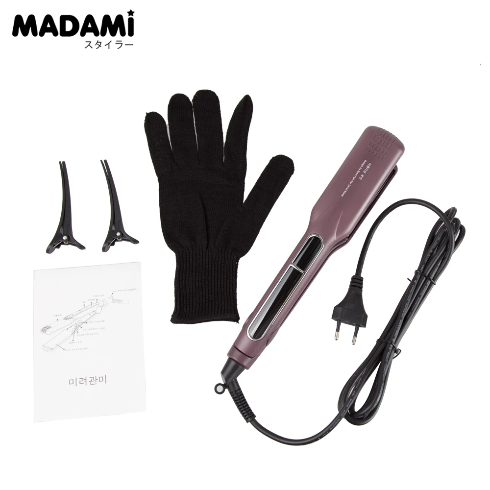 Korean Hair Straightener Keratin Treatment Floating Wide Plate Ceramic Flat Iron Dual Voltage Hair Curling Iron Salon Styler
