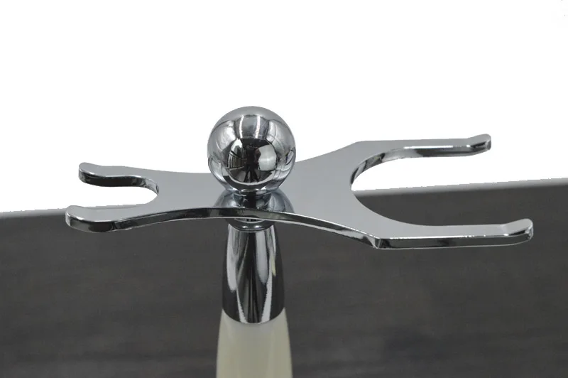 Dscosmetic White Metal Shaving Brush Stand Safety Razor Holder