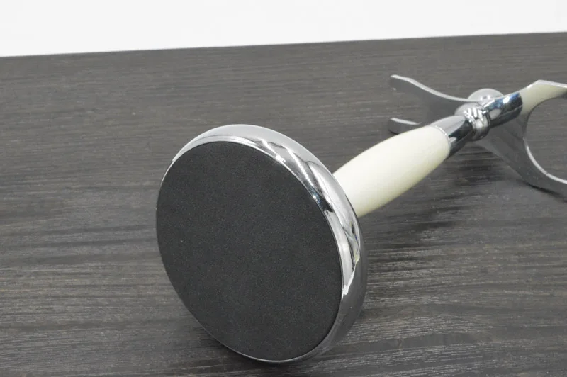 Dscosmetic White Metal Shaving Brush Stand Safety Razor Holder