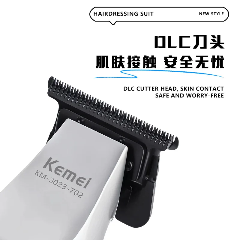 Kemei Hair Trimmer Professional Hair Clipper Electric Haircut Machine Rechargeable Hair Clipper 0 MM Trimmer for Men KM-3023-702