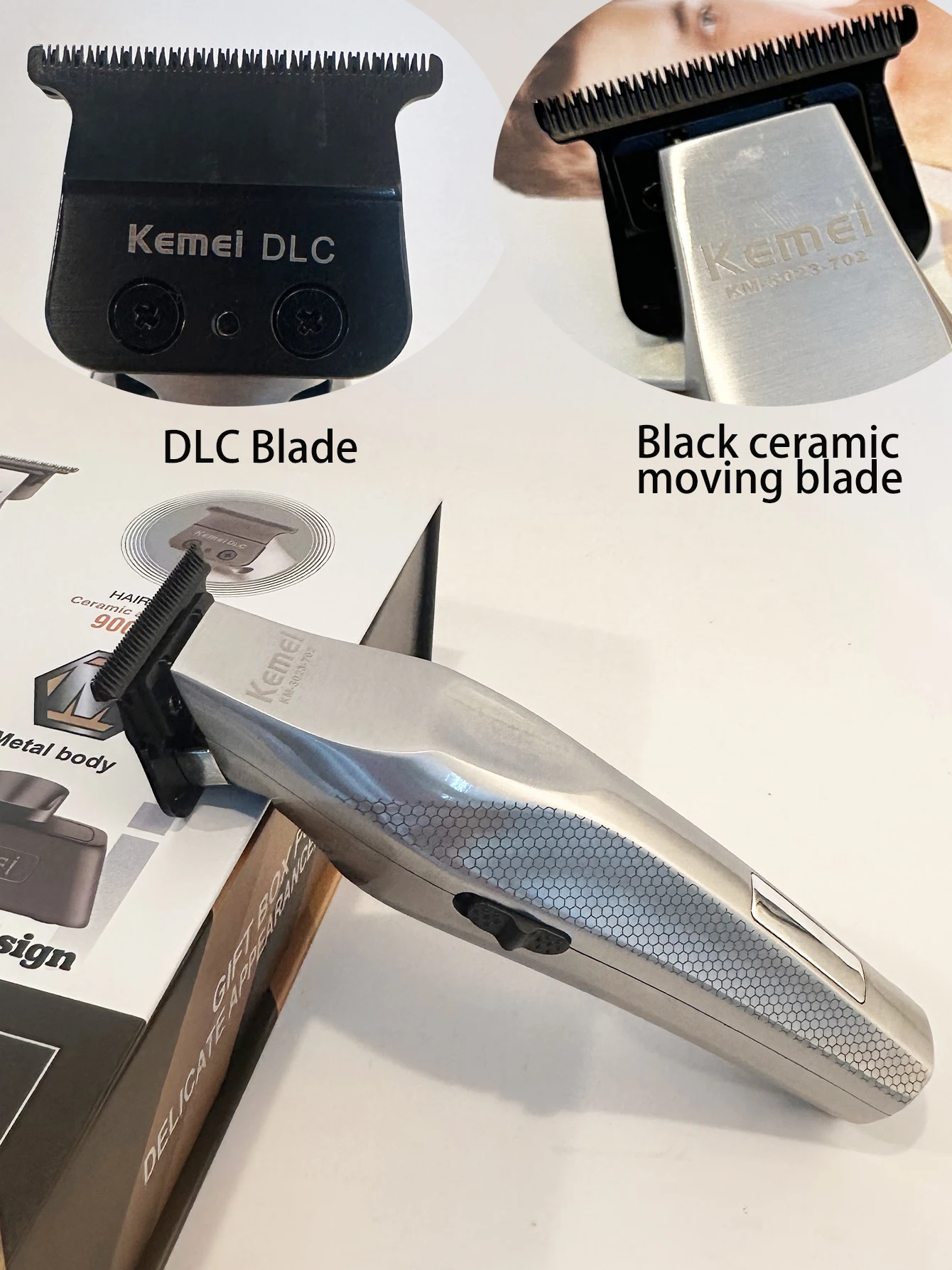 Kemei Hair Trimmer Professional Hair Clipper Electric Haircut Machine Rechargeable Hair Clipper 0 MM Trimmer for Men KM-3023-702