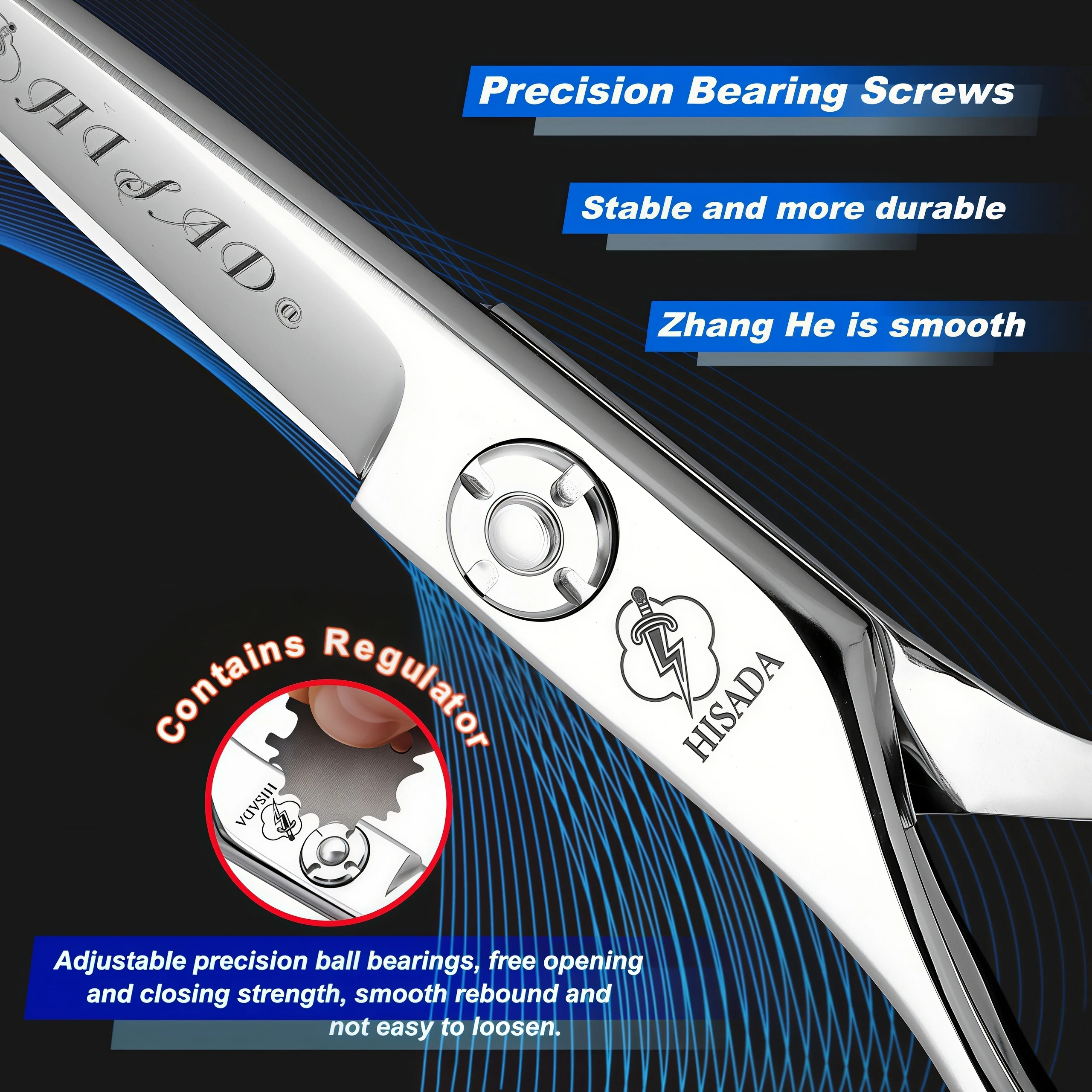 HISADA Left Hand Hair Scissors 5.5 inch Barber Shop Exclusively for Hairstylists VG10 Material Barber Tools