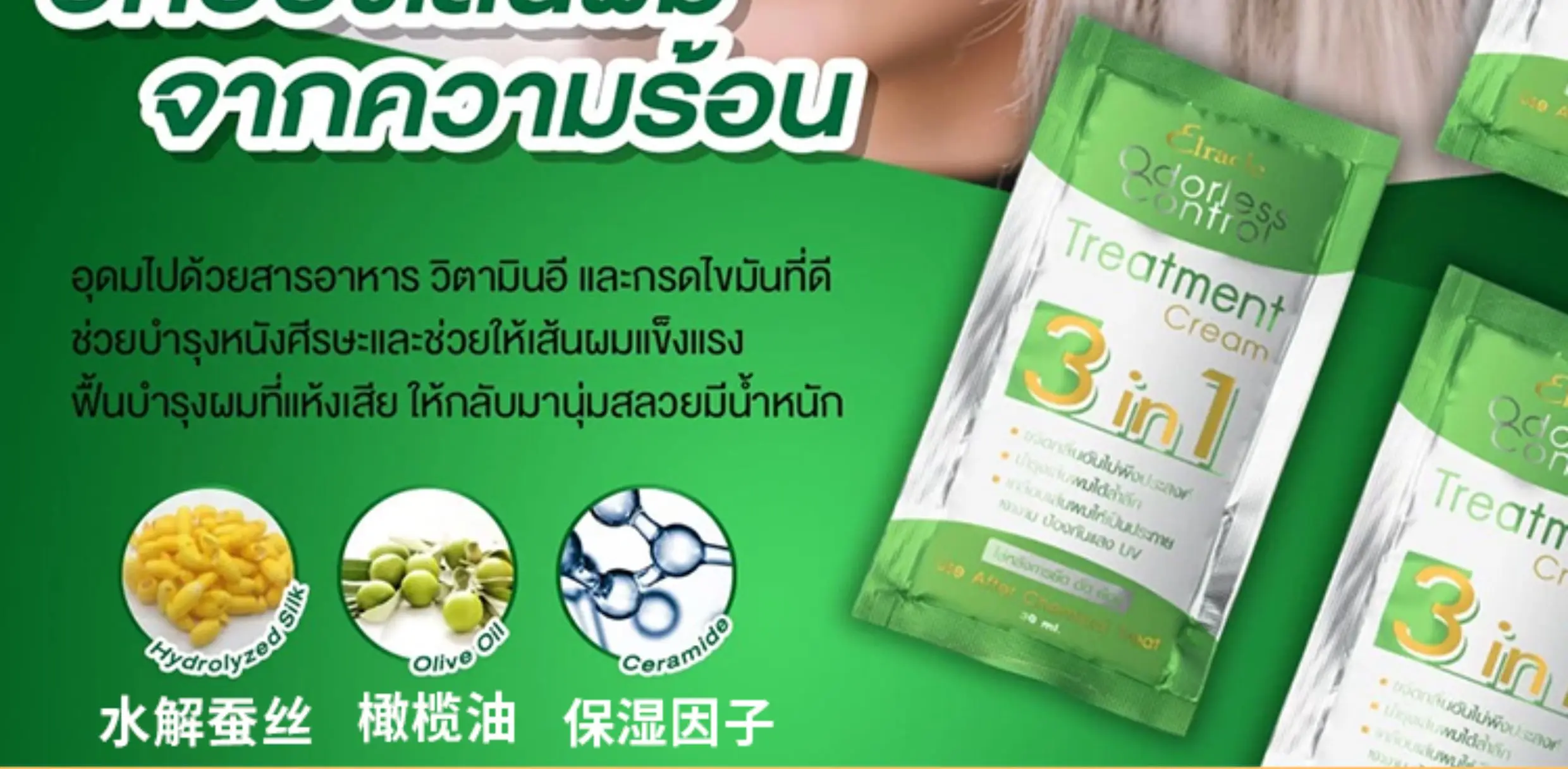 Green Bio Hair Mask 720ml (24 Portable Sachets), Intensive Smoothing & Repair Treatment for All Hair Types
