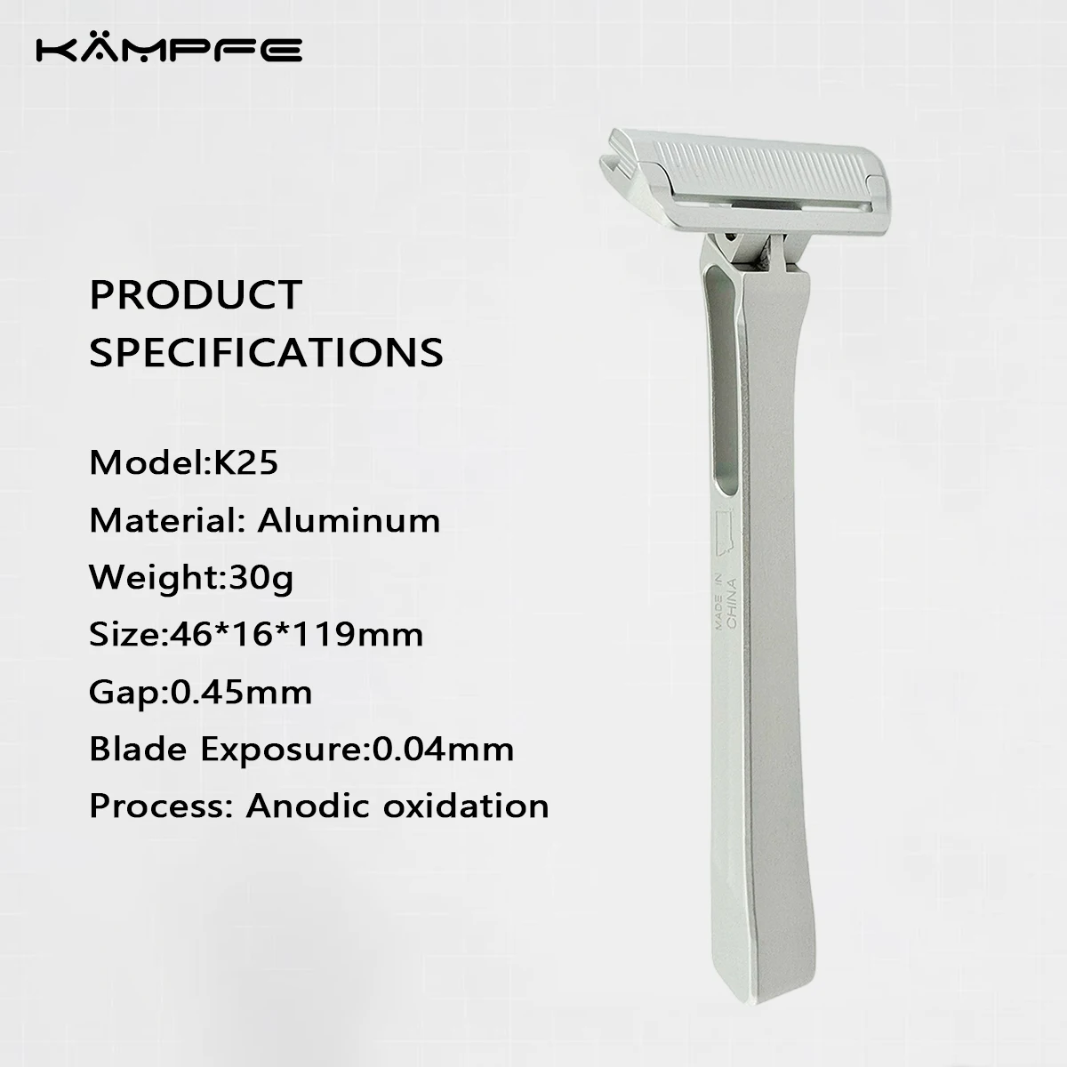 KAMPFE Vintage CNC Aluminum Half DE Blade Razor Single Edge Manual Shaving Classic Metal ShaverSmooth Shave Gift for man
