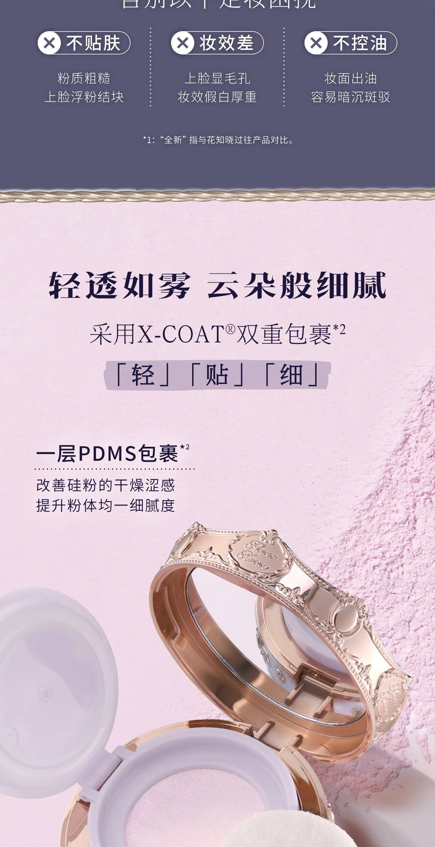 Flower Knows Knight Unicorn Cloud Powder Strawberry Cupid Pressed Powder Matte Soft Focus Oil Control Holding Powder