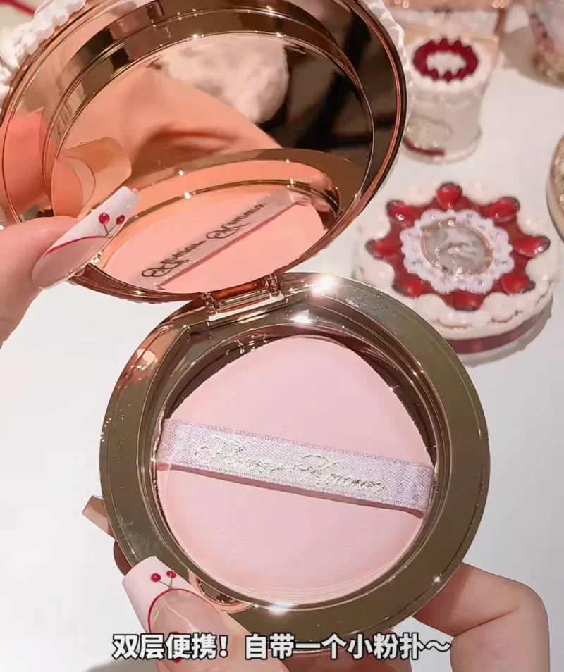 Flower Knows Knight Unicorn Cloud Powder Strawberry Cupid Pressed Powder Matte Soft Focus Oil Control Holding Powder