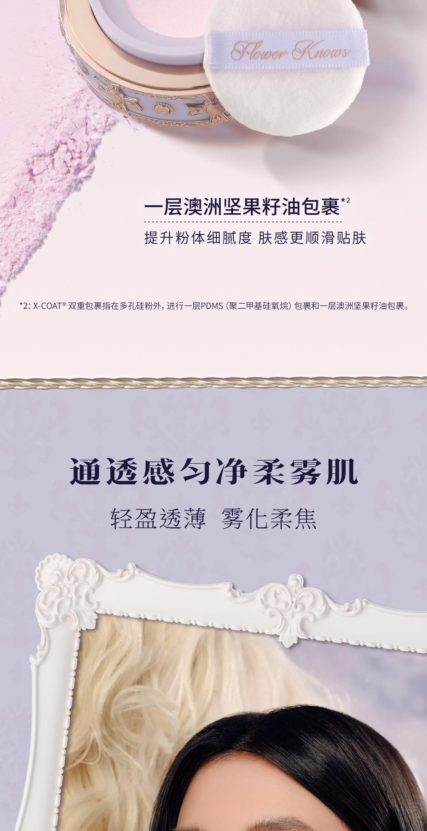 Flower Knows Knight Unicorn Cloud Powder Strawberry Cupid Pressed Powder Matte Soft Focus Oil Control Holding Powder