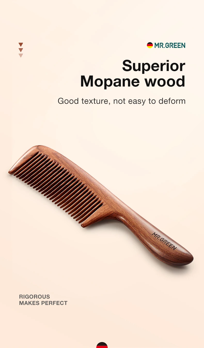 MR.GREEN Natural Wood Comb Splicing Structure Hair Comb Fine Tooth Brush Anti-Static Hairdressing Hair Scalp Massage Tools Gift