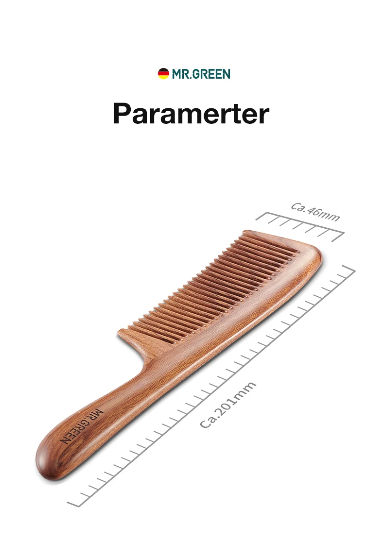 MR.GREEN Natural Wood Comb Splicing Structure Hair Comb Fine Tooth Brush Anti-Static Hairdressing Hair Scalp Massage Tools Gift