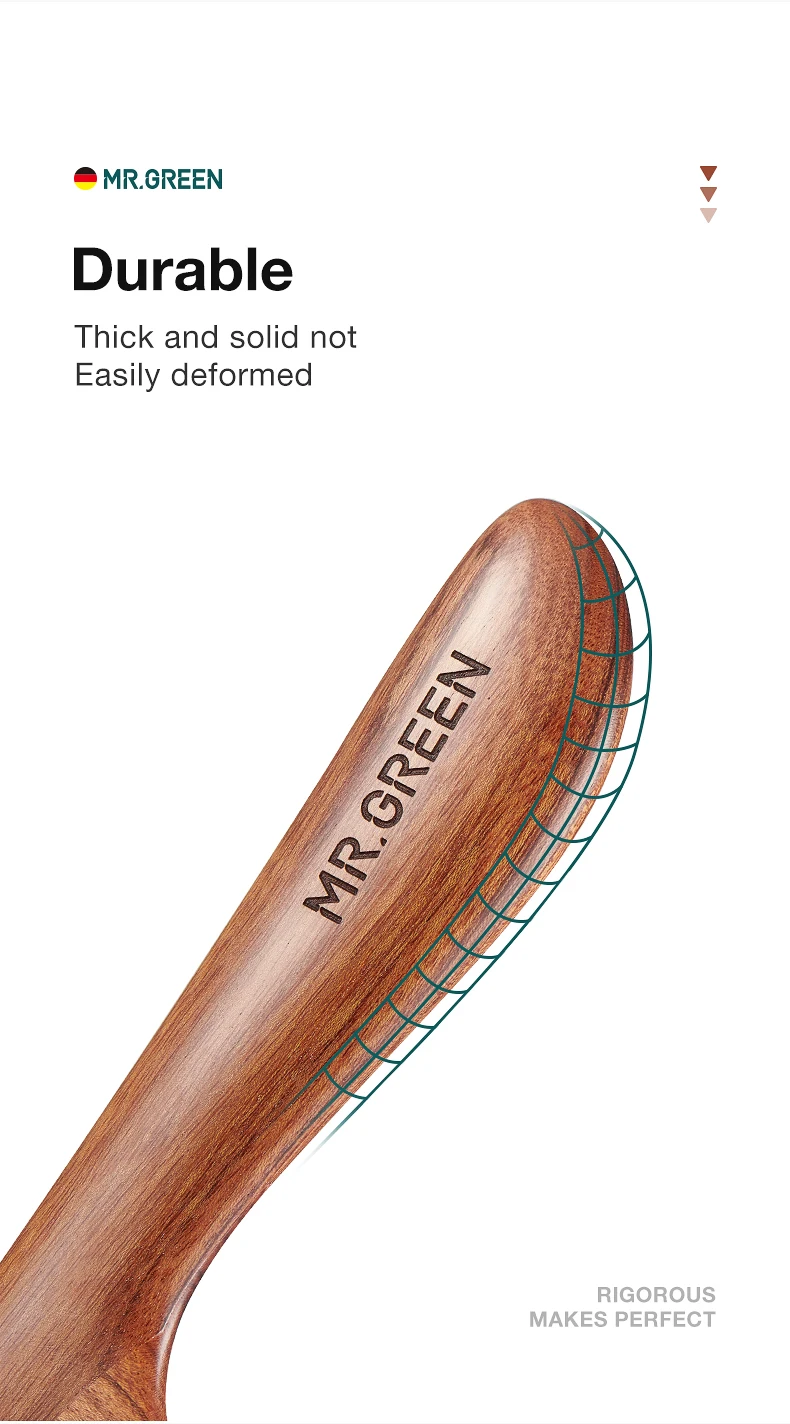 MR.GREEN Natural Wood Comb Splicing Structure Hair Comb Fine Tooth Brush Anti-Static Hairdressing Hair Scalp Massage Tools Gift
