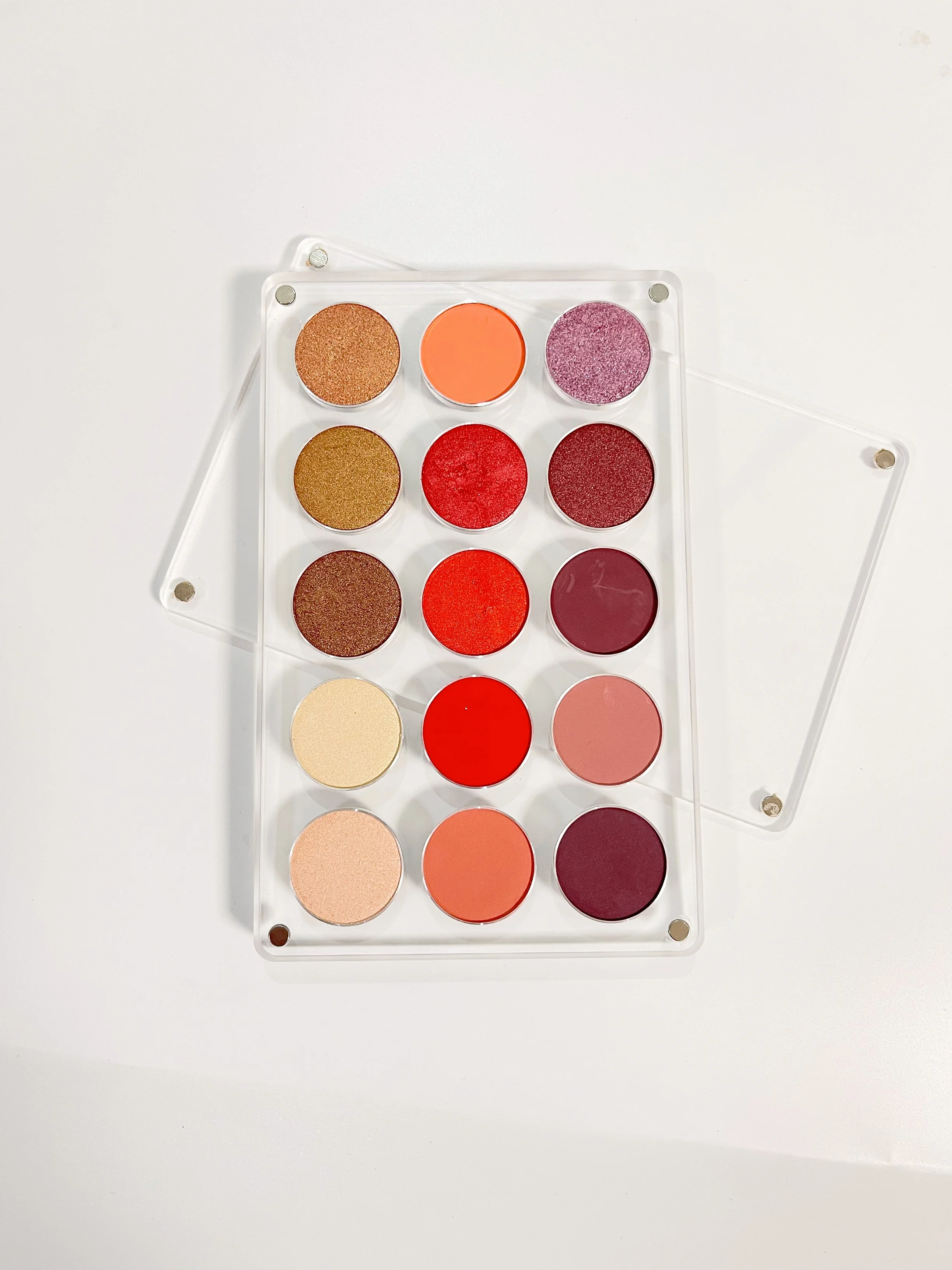 YicaiNew EMPTY Magnetic Eyeshadow Palette DIY Acrylic All Transparent Elegant Eye Shadow Makeup Palette 26mm*4/9/15/24 Holes