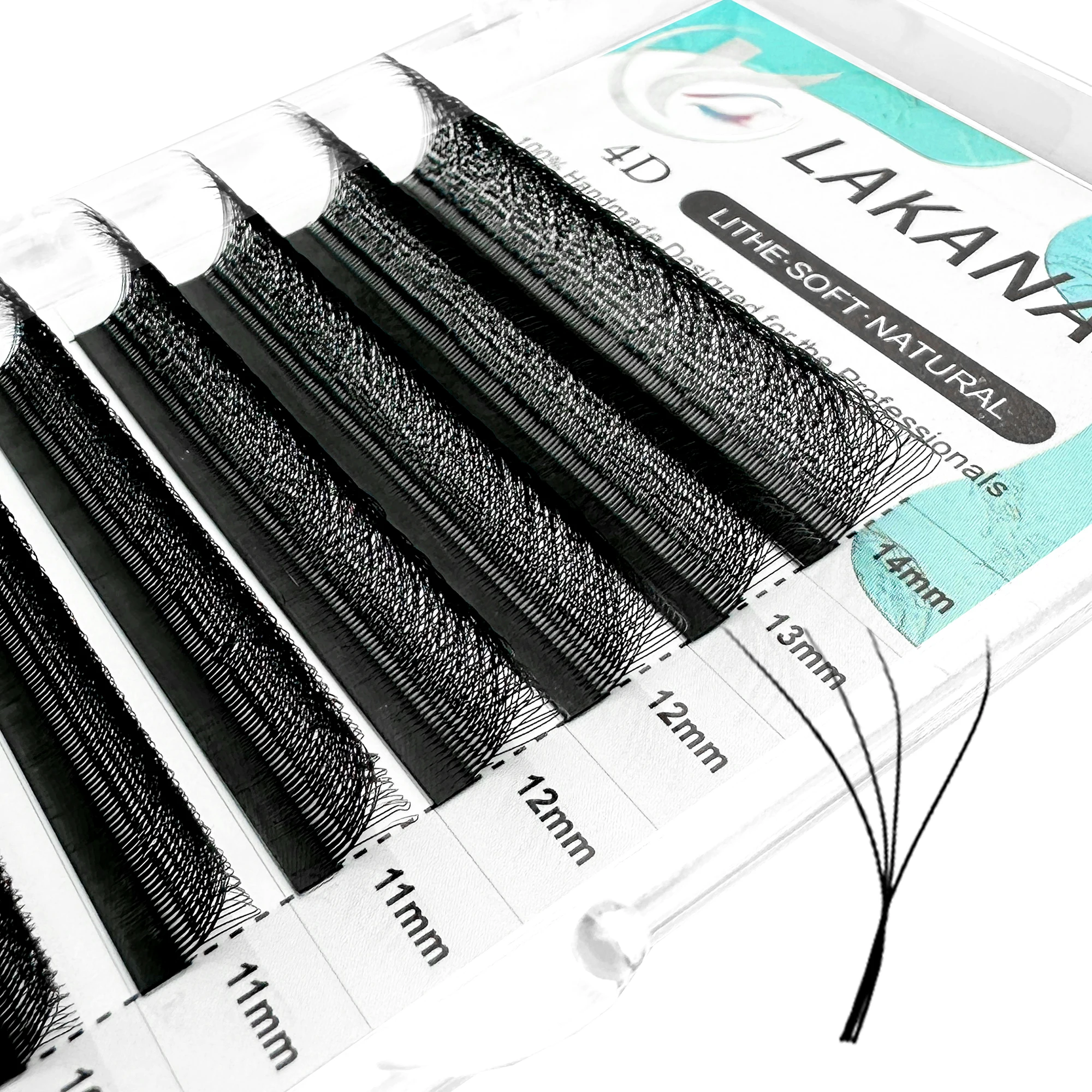 LAKANAKU 6 Trays 4D W Shape Eyelash Extensions Volume Ingles Fans Cilios W Shaped Natural Soft Fio 4W Lashes