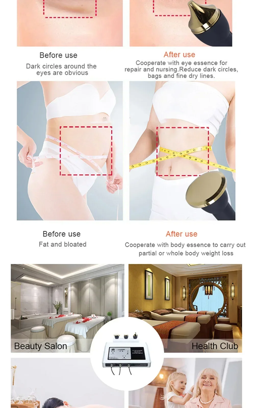 2026 The New Portable Ultrasound Machine 1 MHZ Therapy Skin Care Ltrasonic Facial Machine Anti Aging Face Body Massager