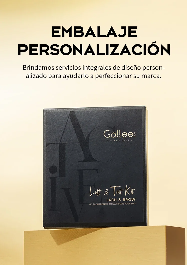 Gollee Classic Black Natural Eyelash Lifting Perm Treatment Makeup Set Lash and Brow Tinting Kit Easy For Beginner at Home